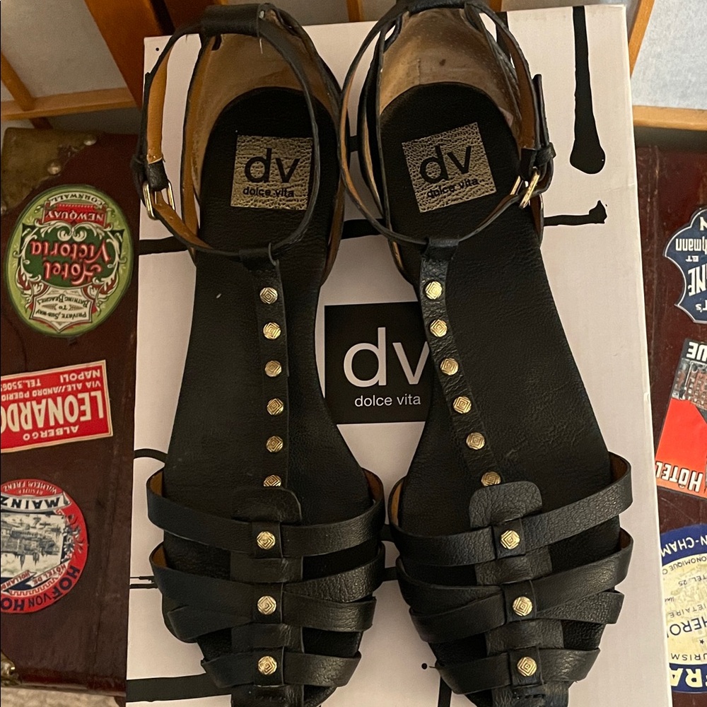 Dolce Vita Black Studded Sandals